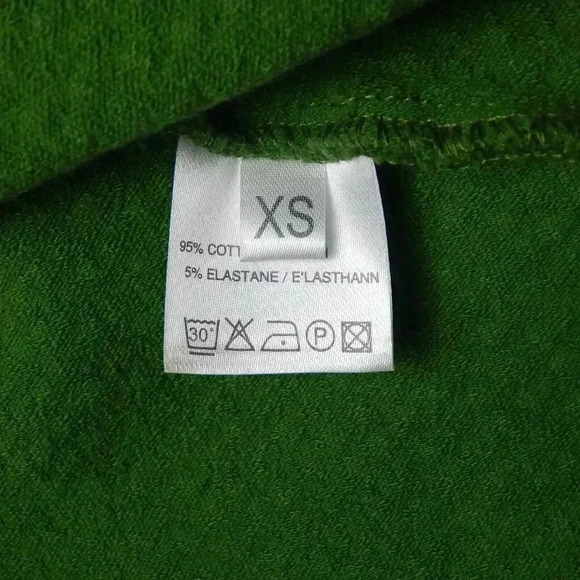 Ganni Green Textured Mini Dress Size XS Stretch Knit Pleated Coquette Party - Picture 5 of 7